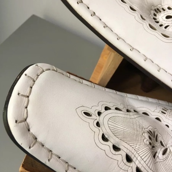 Fiesso Square Toe White Leather Aurello Garcia EUC - Picture 4 of 8